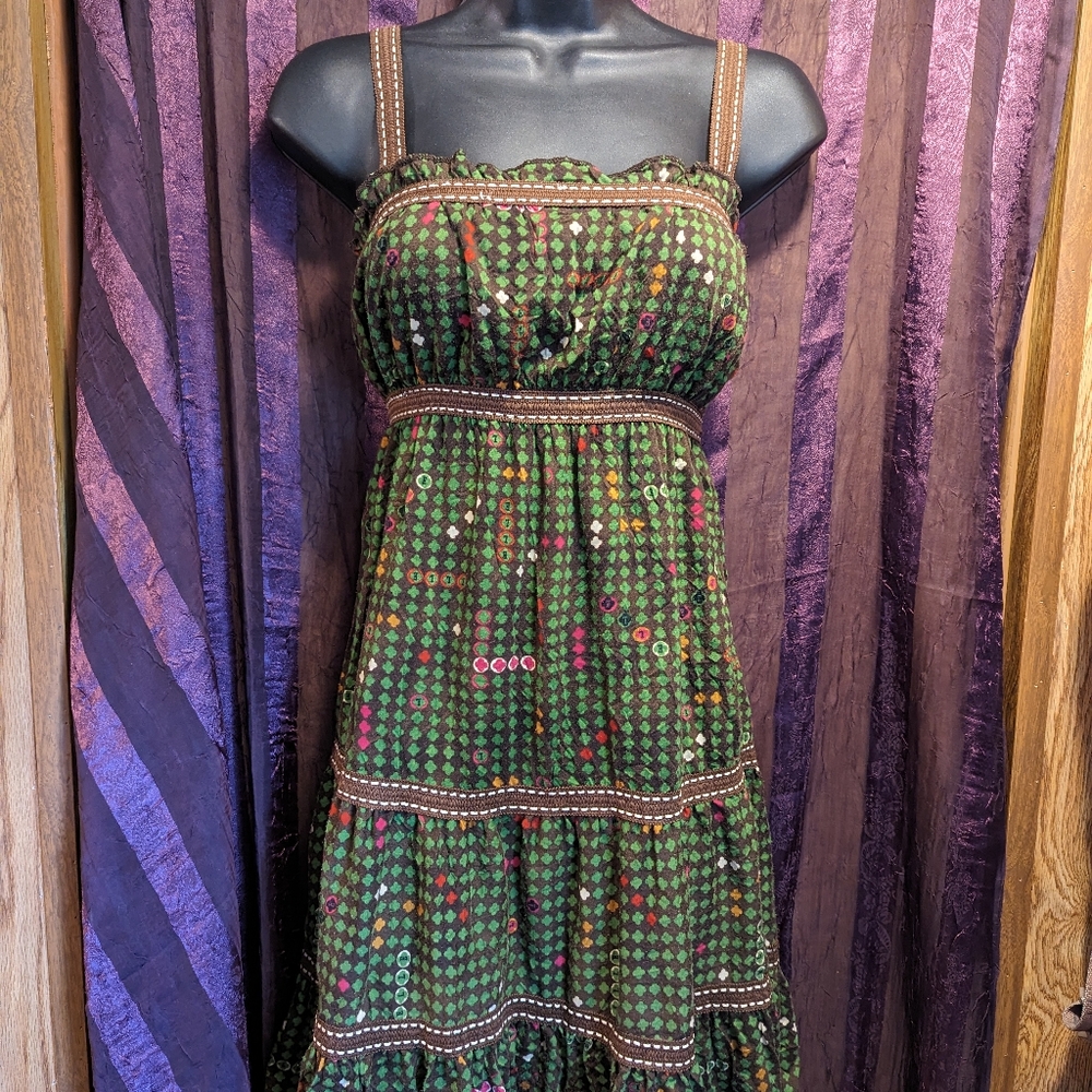 Vintage Prairie Milkmaid Cottage Dress Sourpuss Retro Free People H&M Small